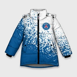 Куртка зимняя для девочки Psg синие брызги, цвет: 3D-светло-серый