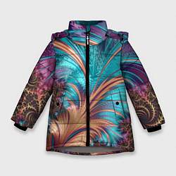 Куртка зимняя для девочки Floral composition Цветочная композиция, цвет: 3D-светло-серый