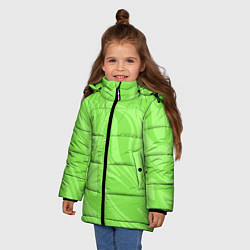 Куртка зимняя для девочки ЗЕЛЕНЫЕ РАЗВОДЫ КРАСКИ МРАМОРНЫЙ, цвет: 3D-светло-серый — фото 2