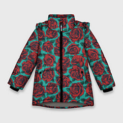 Зимняя куртка для девочки Розы тату