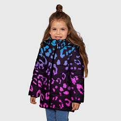 Куртка зимняя для девочки Леопардовый градиент, цвет: 3D-красный — фото 2