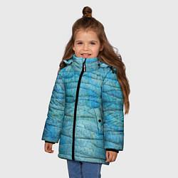 Куртка зимняя для девочки Abstract pattern Waves Абстрактный паттерн Волны, цвет: 3D-светло-серый — фото 2