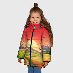 Куртка зимняя для девочки Дорога к солнцу, цвет: 3D-черный — фото 2