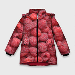 Куртка зимняя для девочки Малина - ягоды, цвет: 3D-красный
