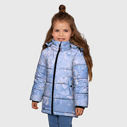 Куртка зимняя для девочки Винтажный растительный летний орнамент, цвет: 3D-красный — фото 2