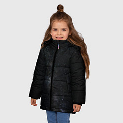 Куртка зимняя для девочки Лонгслив Звезды и космос, цвет: 3D-черный — фото 2