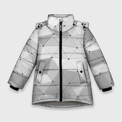 Зимняя куртка для девочки Полигональный объёмный паттерн