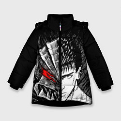 Куртка зимняя для девочки БЕРСЕРК ГАТС И ДОСПЕХИ, цвет: 3D-черный