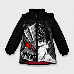 Куртка зимняя для девочки БЕРСЕРК ГАТС И ДОСПЕХИ, цвет: 3D-красный