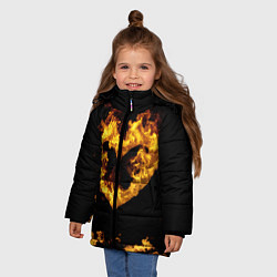Куртка зимняя для девочки Fire Heart, цвет: 3D-черный — фото 2