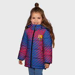Куртка зимняя для девочки Fc barcelona барселона fc абстракция, цвет: 3D-светло-серый — фото 2