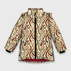 Зимняя куртка для девочки Ремни и драгоценные камни