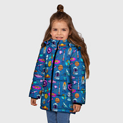 Куртка зимняя для девочки GALACTIC SPACE, цвет: 3D-светло-серый — фото 2