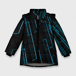 Зимняя куртка для девочки Неоновые стёкла - Голубой
