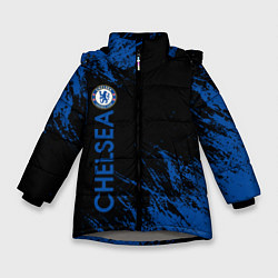 Куртка зимняя для девочки Chelsea текстура, цвет: 3D-светло-серый
