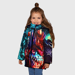 Куртка зимняя для девочки Dota 2 SLARK, цвет: 3D-светло-серый — фото 2