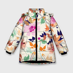 Зимняя куртка для девочки Summer floral pattern