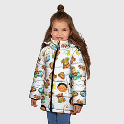 Куртка зимняя для девочки TEXTURE OF CHILDRENS PICTURES, цвет: 3D-светло-серый — фото 2