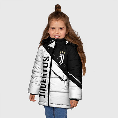 Зимняя куртка для девочки Ювентус фс / 3D-Черный – фото 3