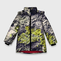 Куртка зимняя для девочки Каменная Стена С Мхом, цвет: 3D-красный