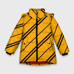 Зимняя куртка для девочки Полосы желтые черные