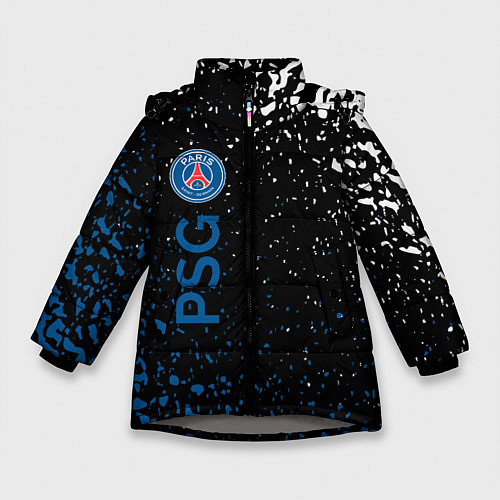 Зимняя куртка для девочки Psg брызги красок / 3D-Светло-серый – фото 1