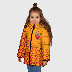 Куртка зимняя для девочки Рома соты, цвет: 3D-красный — фото 2