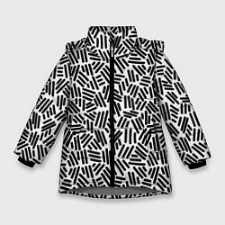 Куртка зимняя для девочки Округлые Палочки, цвет: 3D-светло-серый