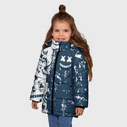 Куртка зимняя для девочки Marshmello паттерн, цвет: 3D-черный — фото 2
