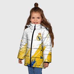 Куртка зимняя для девочки Real madrid краска, цвет: 3D-светло-серый — фото 2
