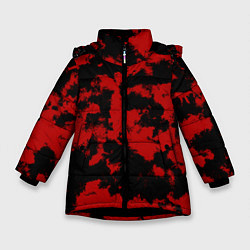 Зимняя куртка для девочки Черно-красная абстракция