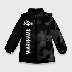 Куртка зимняя для девочки Warframe Glitch на темном фоне, цвет: 3D-черный