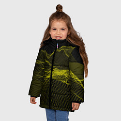 Куртка зимняя для девочки Каркасный Пейзаж Горы, цвет: 3D-красный — фото 2