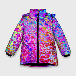 Зимняя куртка для девочки Красочные всплески красок Экспрессия