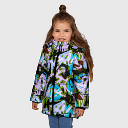 Куртка зимняя для девочки Абстрактный узор Пятна краски, цвет: 3D-красный — фото 2