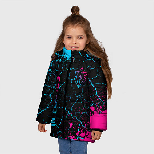 Зимняя куртка для девочки In Flames Neon Gradient / 3D-Черный – фото 3