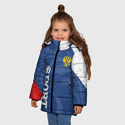 Куртка зимняя для девочки СПРТИВНАЯ РОССИЯ - ФЛАГ - ГЕРБ, цвет: 3D-красный — фото 2