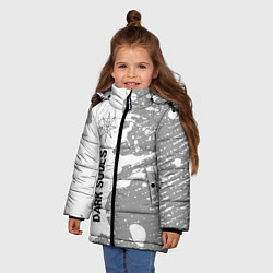 Куртка зимняя для девочки Dark Souls Glitch - на светлом фоне, цвет: 3D-черный — фото 2
