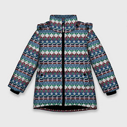 Зимняя куртка для девочки Мексиканский этнический многоцветный