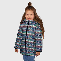Куртка зимняя для девочки Мексиканский этнический многоцветный, цвет: 3D-красный — фото 2