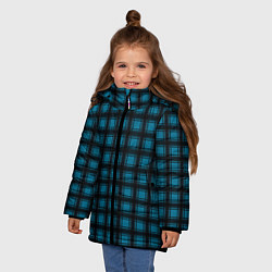 Куртка зимняя для девочки Black and blue plaid, цвет: 3D-черный — фото 2