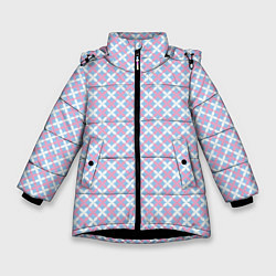 Зимняя куртка для девочки Светлые голубые узоры