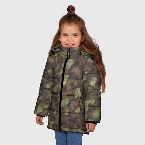Зимняя куртка для девочки Камуфляж Multicam / 3D-Светло-серый – фото 3
