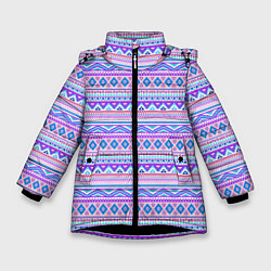 Зимняя куртка для девочки Геометрические узоры из линий