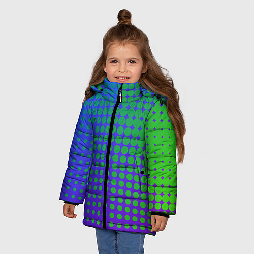 Зимняя куртка для девочки Blue Green gradient / 3D-Черный – фото 3