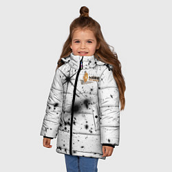 Куртка зимняя для девочки James Webb - первое фото, цвет: 3D-черный — фото 2