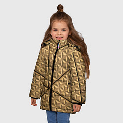 Куртка зимняя для девочки Абстрактное металлическое покрытие - Золотой, цвет: 3D-светло-серый — фото 2