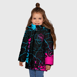 Куртка зимняя для девочки Roma - neon gradient, цвет: 3D-черный — фото 2