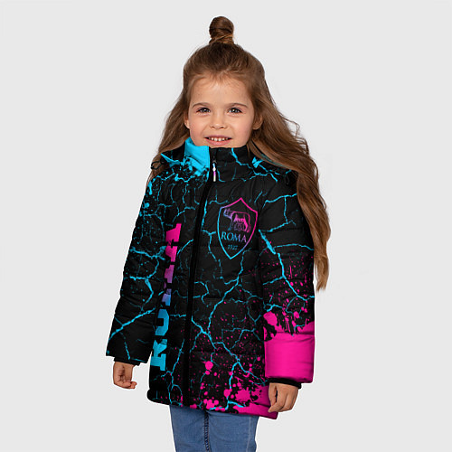 Зимняя куртка для девочки Roma - neon gradient / 3D-Черный – фото 3