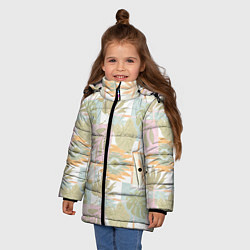 Куртка зимняя для девочки Этнический, тропический лоскутный, цвет: 3D-черный — фото 2
